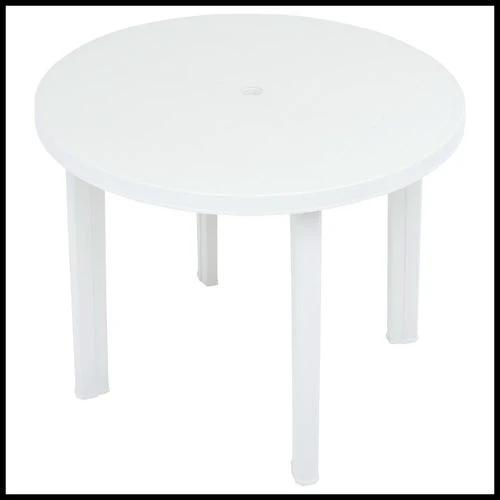 vidaXL Garden Table White 89 cm Plastic by vidaXL