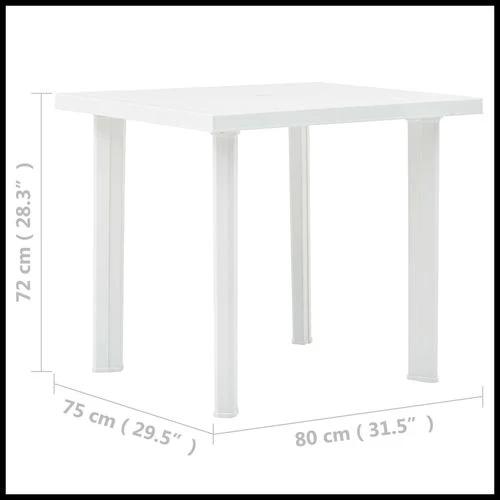 vidaXL Garden Table White 80x75x72 cm Plastic by vidaXL