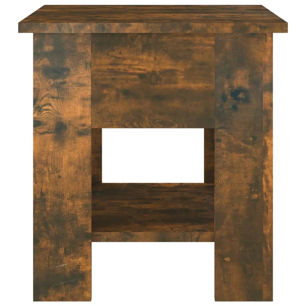 VidaXL Coffee Table 40x40x42 Cm Smoked Oak With Storage Shelf For Living Room Decor by vidaXL