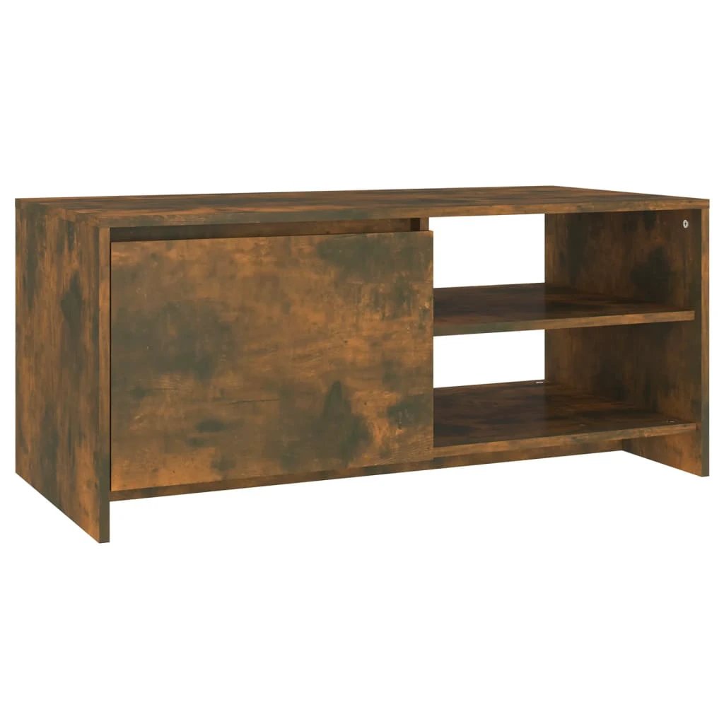 vidaXL Coffee Table 102x50x45 cm Engineered Wood With Smoked Oak Finish And Storage For Living Room by vidaXL