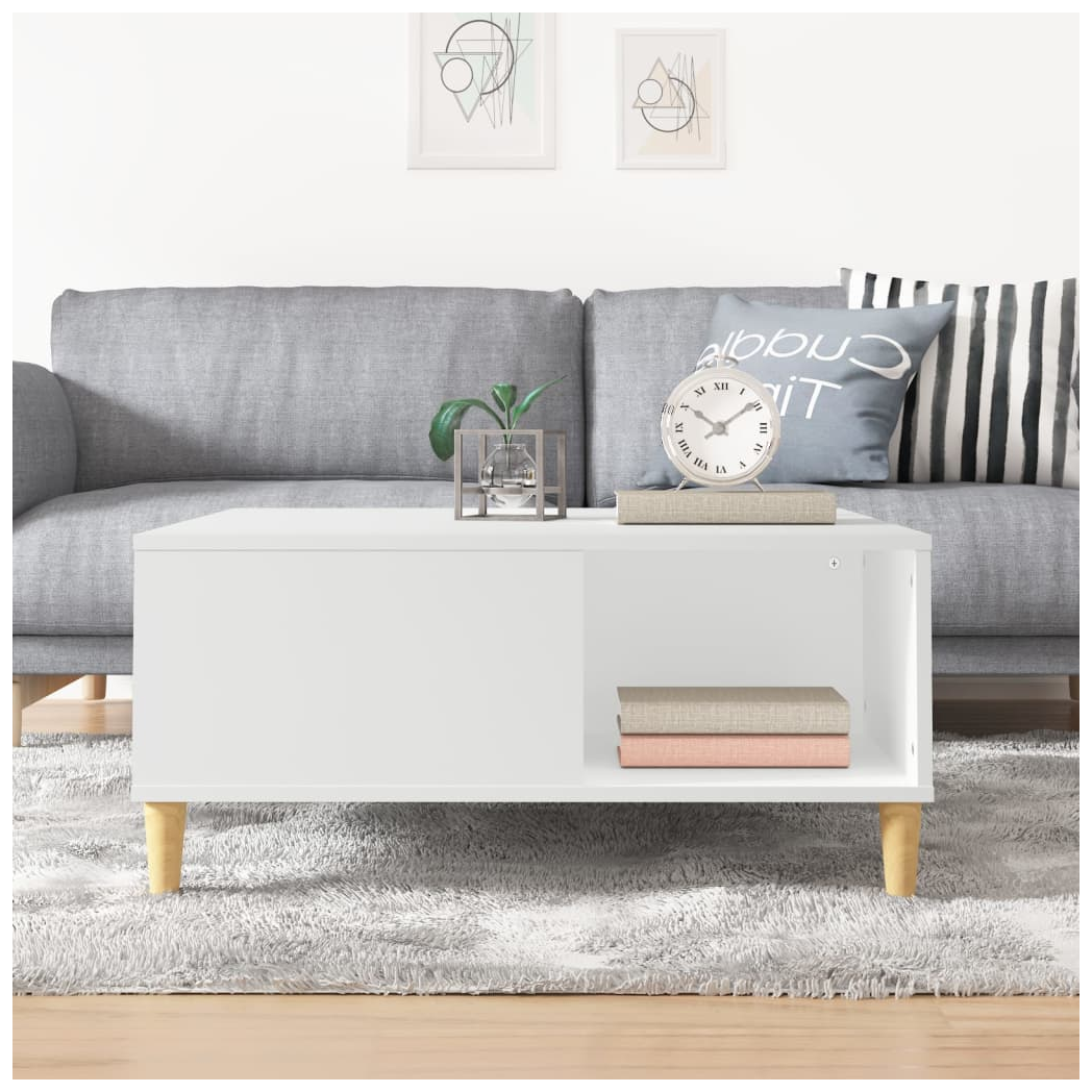 vidaXL VidaXL Coffee Table 80x80x36.5 cm Engineered Wood Moisture-Resistant With Open Storage For Living Room - Coffee Table