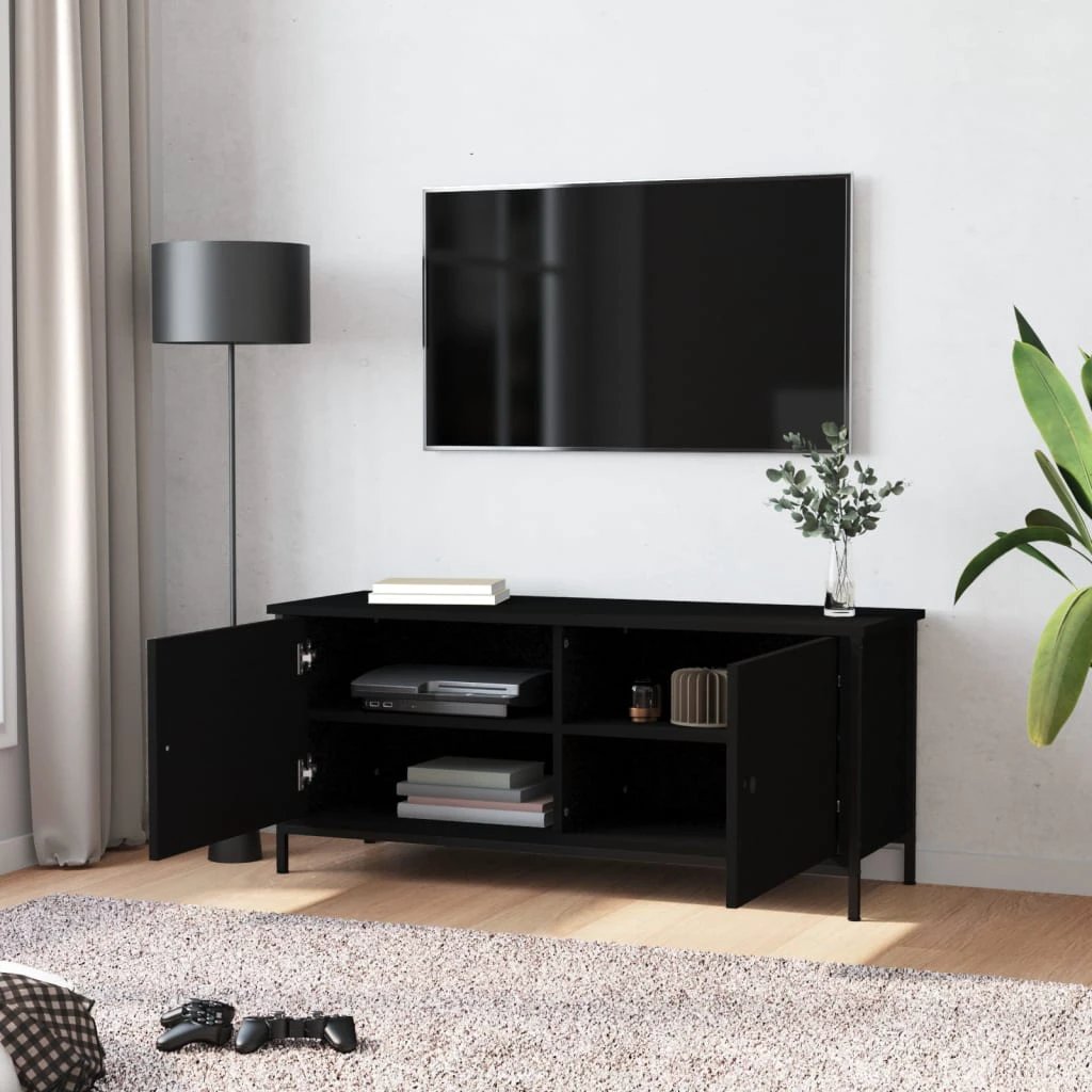 VidaXL TV Cabinet with Doors 102x35x45 cm Engineered Wood for Living Room Media Center by vidaXL