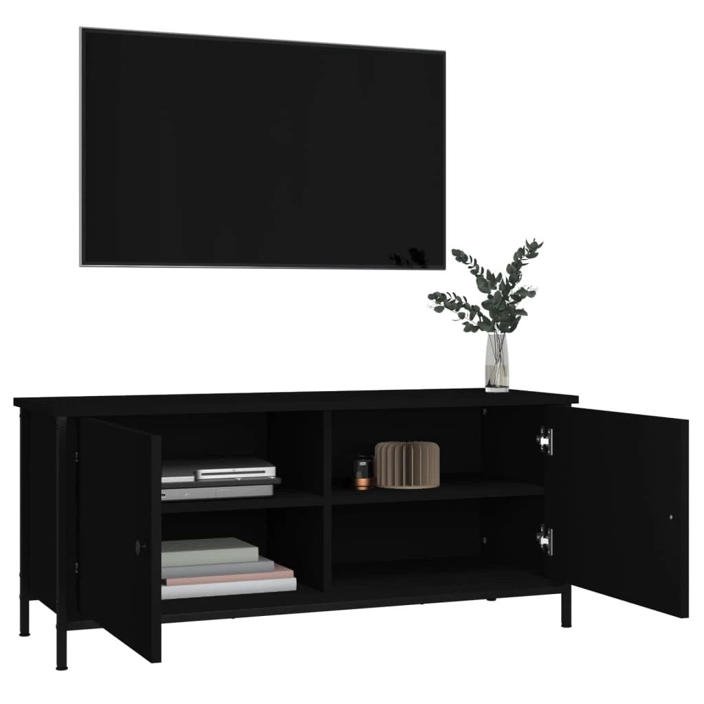 VidaXL TV Cabinet with Doors 102x35x45 cm Engineered Wood for Living Room Media Center by vidaXL