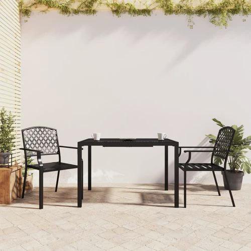 vidaXL vidaXL 3 Piece Garden Dining Set with Anthracite Steel Construction and Elegant Design for Outdoor Entertaining - Garden Set