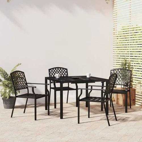 vidaXL vidaXL 3 Piece Garden Dining Set with Anthracite Steel Construction and Elegant Design for Outdoor Entertaining - Garden Set