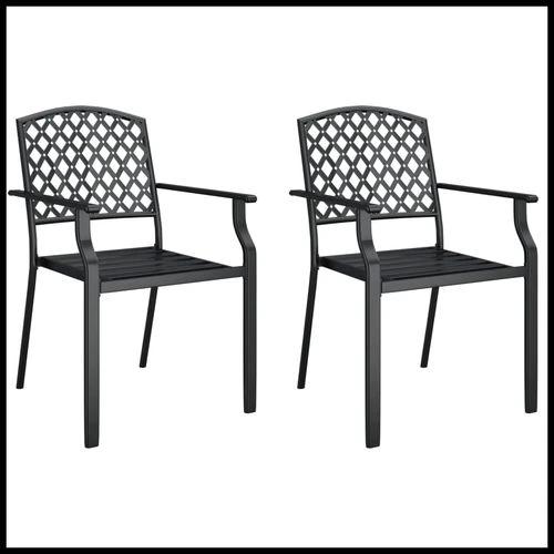 vidaXL 3 Piece Garden Dining Set with Anthracite Steel Construction and Elegant Design for Outdoor Entertaining by vidaXL