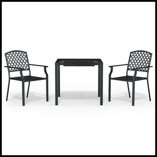 vidaXL vidaXL 3 Piece Garden Dining Set with Anthracite Steel Construction and Elegant Design for Outdoor Entertaining - Garden Set