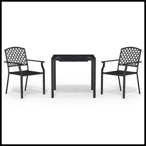 vidaXL 3 Piece Garden Dining Set with Anthracite Steel Construction and Elegant Design for Outdoor Entertaining by vidaXL