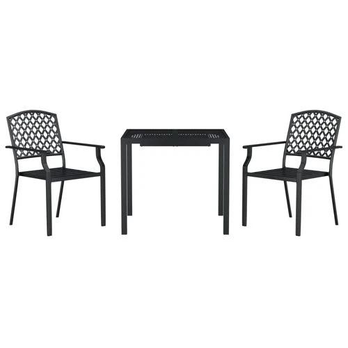 vidaXL 3 Piece Garden Dining Set with Anthracite Steel Construction and Elegant Design for Outdoor Entertaining by vidaXL