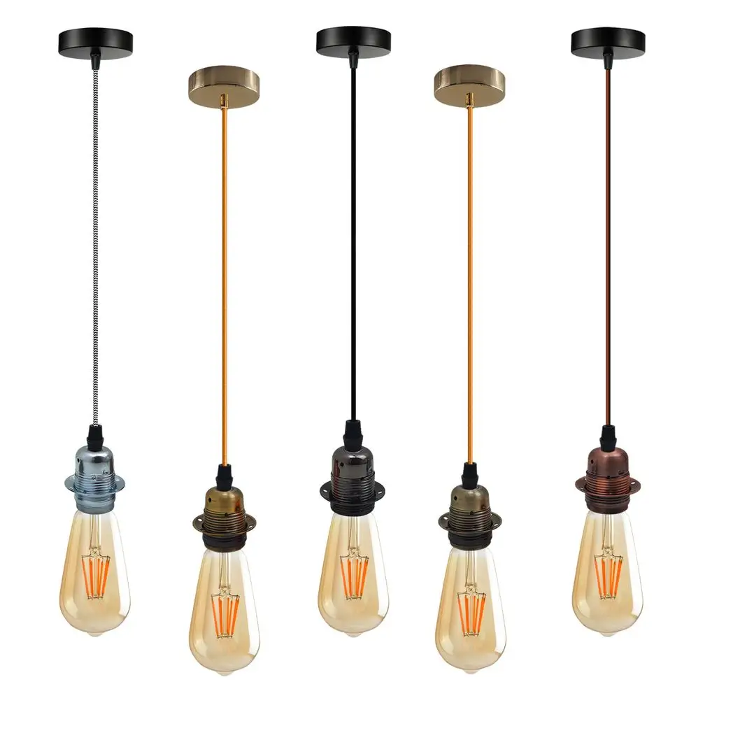Un-branded 2 Pack Vintage Industrial Pendant Light,lampshade E27 UK Holder Fitting Set - Pendant Lights