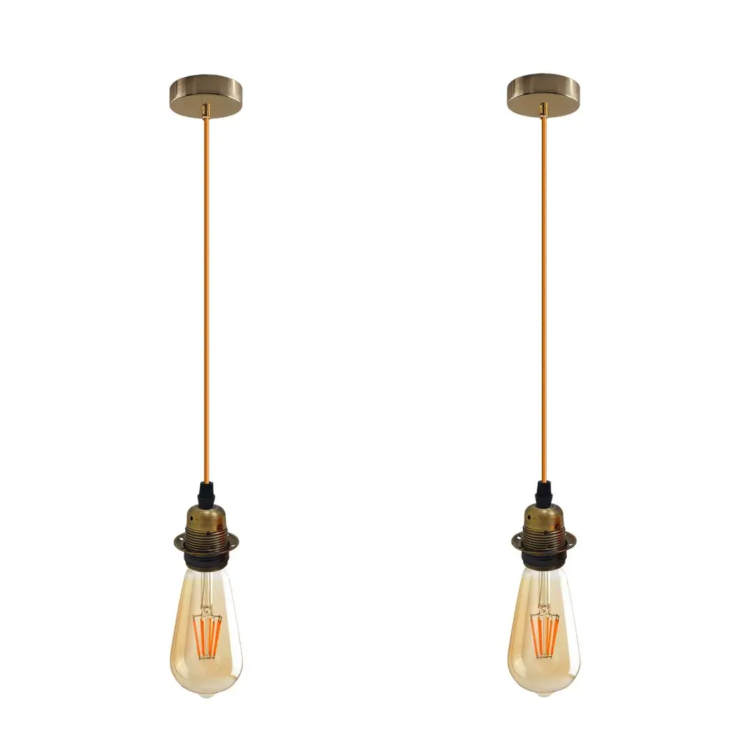 Un-branded 2 Pack Vintage Industrial Pendant Light,lampshade E27 UK Holder Fitting Set - Pendant Lights