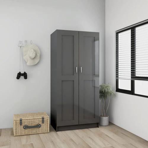 vidaXL vidaXL Engineered Wood Wardrobe 82.5x51.5x180 cm Smoked Oak Finish with Ample Storage for Home Organization - Wardrobe