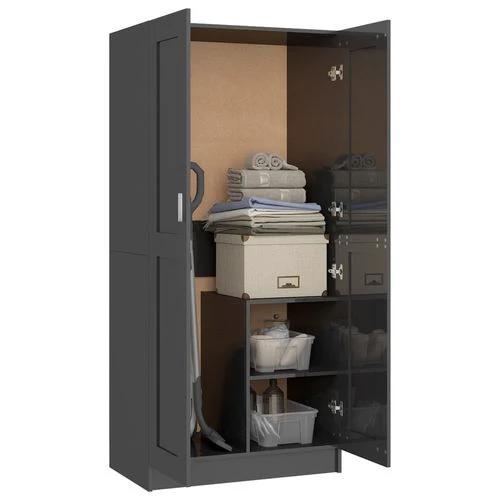 vidaXL vidaXL Engineered Wood Wardrobe 82.5x51.5x180 cm Smoked Oak Finish with Ample Storage for Home Organization - Wardrobe