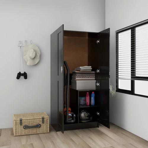 vidaXL Engineered Wood Wardrobe 82.5x51.5x180 cm Smoked Oak Finish with Ample Storage for Home Organization by vidaXL