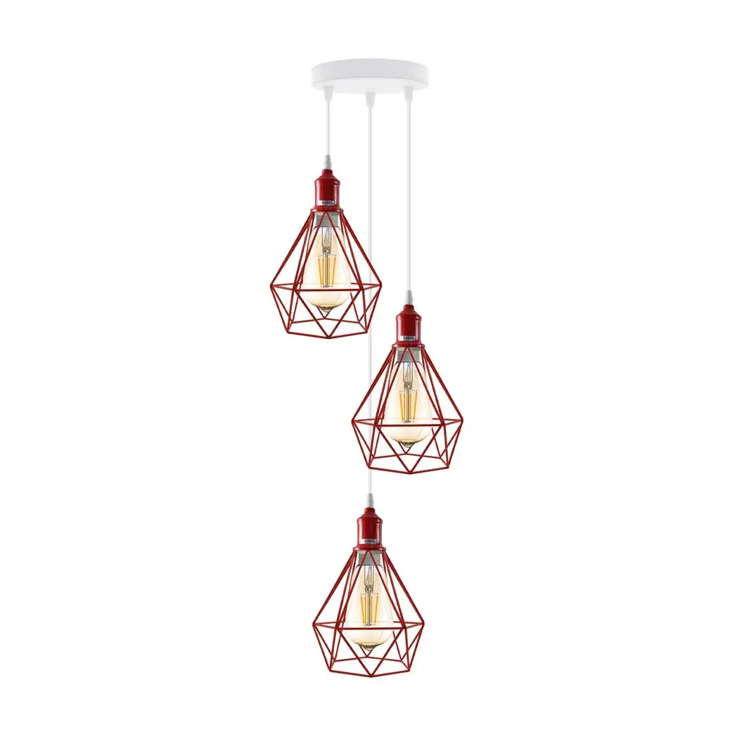 Un-branded 3 Head pendant Industrial Ceiling Light Fitting, Metal Vintage Lamp shade - Pendant Lights