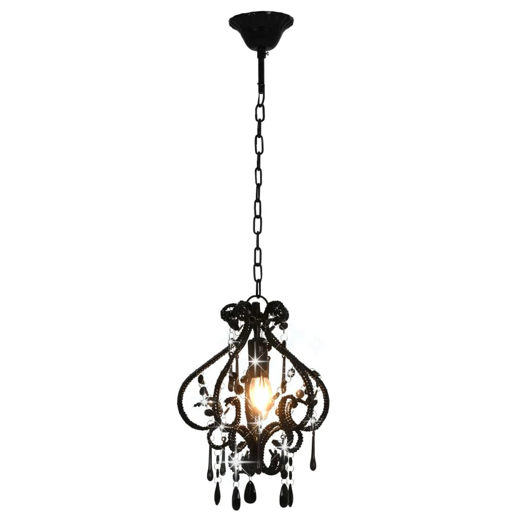 vidaXL Ceiling Lamp with Beads White Round E14 by vidaXL