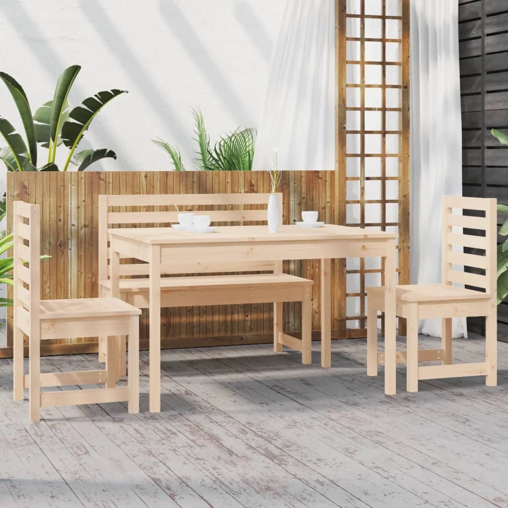 vidaXL VidaXL Garden Dining Set Solid Pine 4 Piece Outdoor - Garden Set