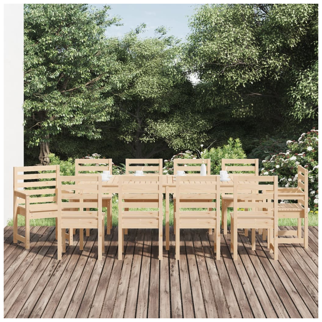 vidaXL VidaXL Garden Dining Set 11 Piece Solid Pine Outdoor Patio - Garden Set