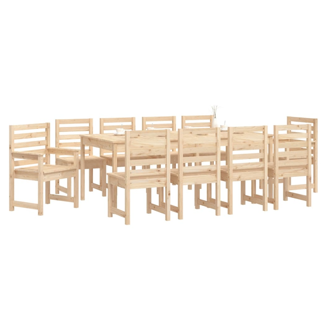 vidaXL VidaXL Garden Dining Set 11 Piece Solid Pine Outdoor Patio - Garden Set