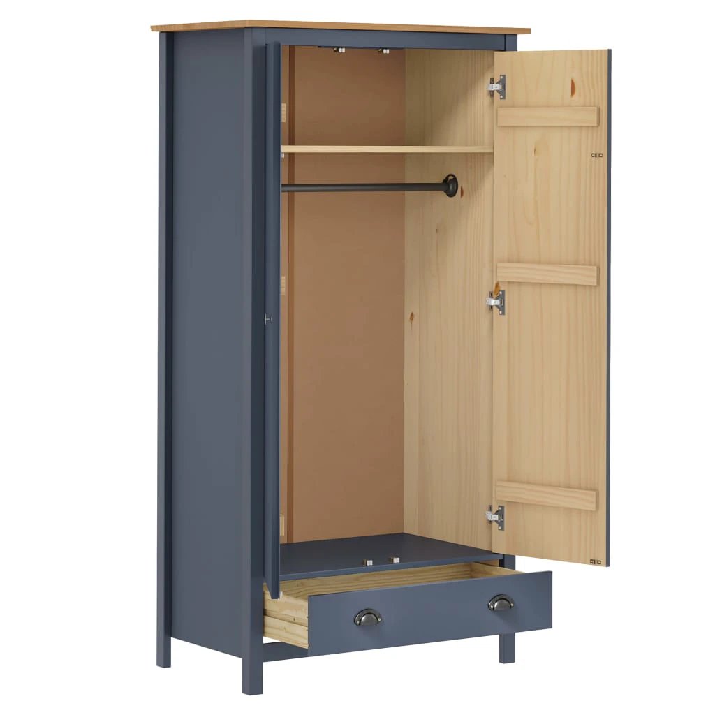 vidaXL 2-Door Wardrobe Hill 89x50x170 cm Solid Pine Wood by vidaXL