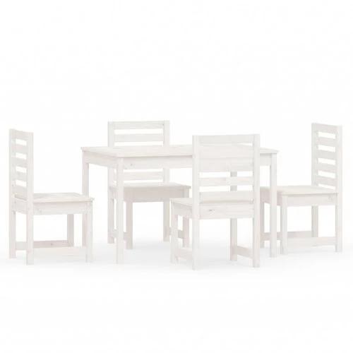 VidaXL 5 Piece Garden Dining Set 121x82.5x76 cm Solid Pine Wood Rustic Outdoor Patio Furniture by vidaXL