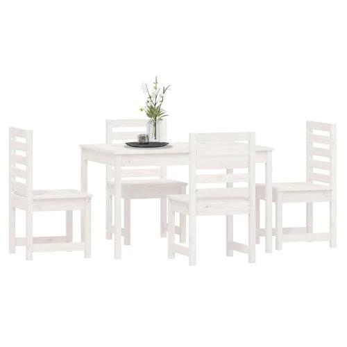 VidaXL 5 Piece Garden Dining Set 121x82.5x76 cm Solid Pine Wood Rustic Outdoor Patio Furniture by vidaXL