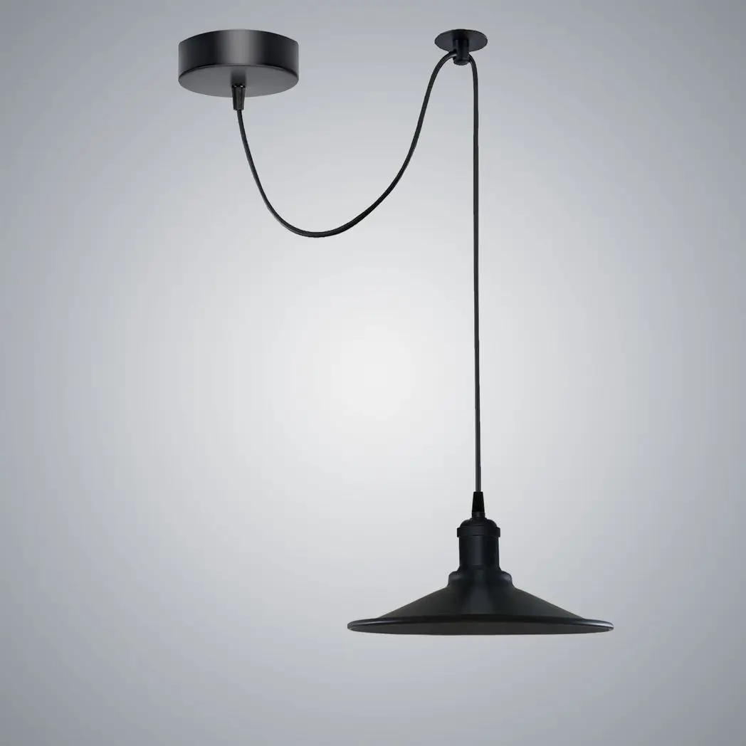 Un-branded Black Vintage Cone shaped shade Ceiling Pendant Light Fitting with Adjustable Cord Light Fixture - Pendant Lights
