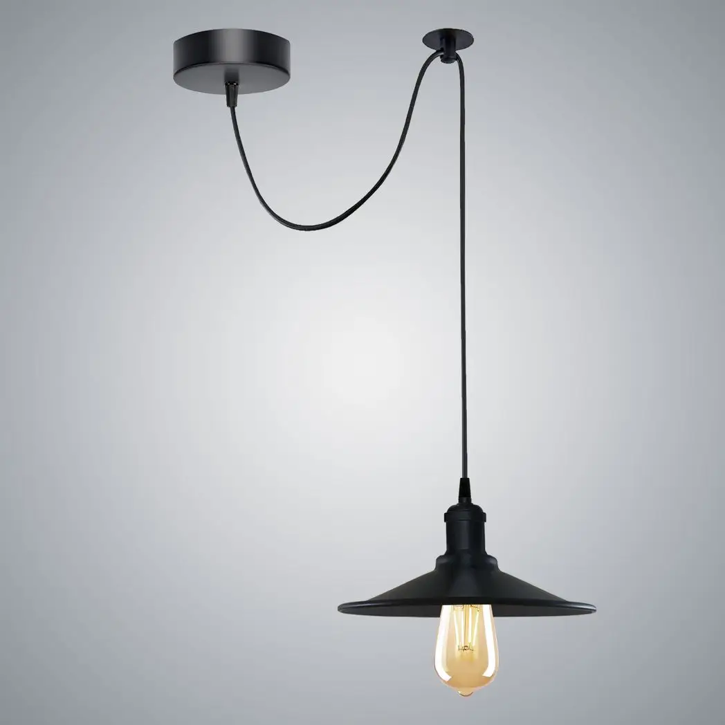 Un-branded Black Vintage Cone shaped shade Ceiling Pendant Light Fitting with Adjustable Cord Light Fixture - Pendant Lights