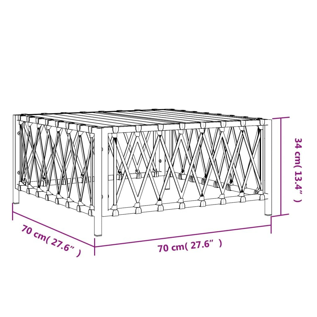 vidaXL vidaXL Garden Table White 70x70x34 cm Woven Fabric - Garden Table