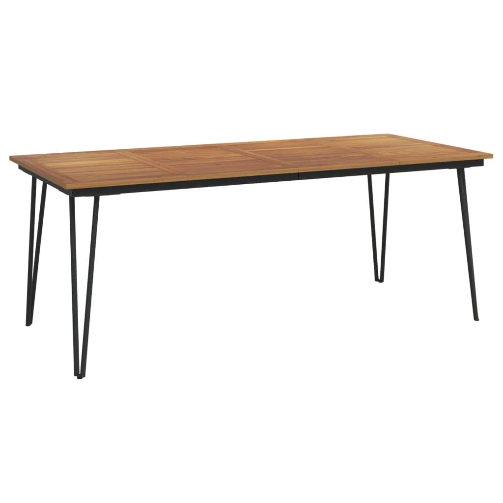 vidaXL vidaXL Garden Table with Hairpin Legs 140x80x75 cm Solid Wood Acacia - Garden Table