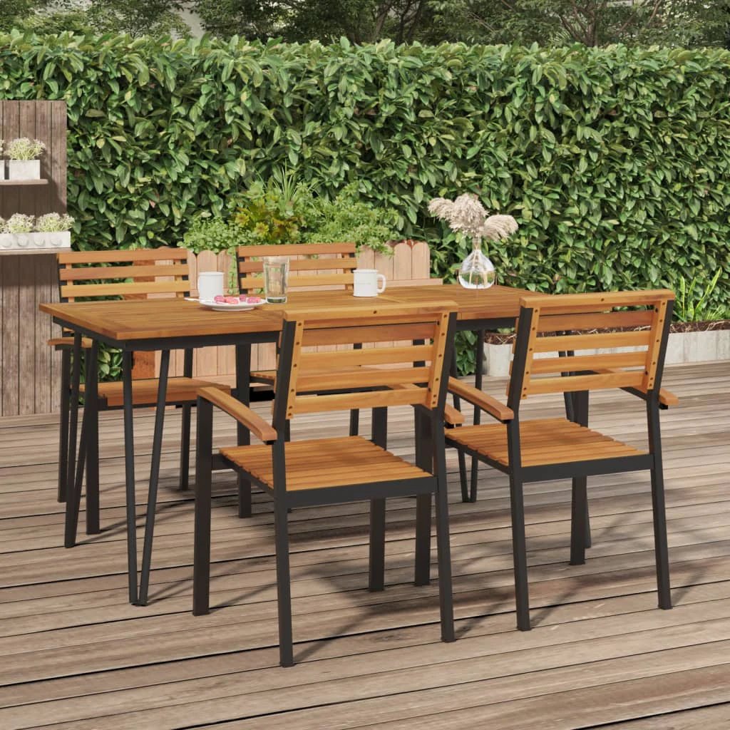 vidaXL vidaXL Garden Table with Hairpin Legs 140x80x75 cm Solid Wood Acacia - Garden Table