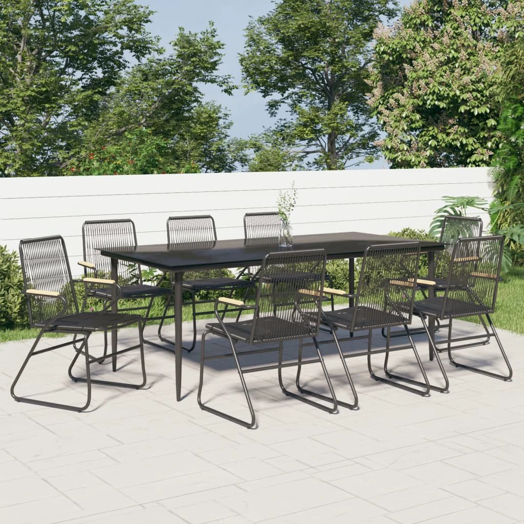 VidaXL 5 Piece Dining Set Black PVC Rattan Durable Outdoor by vidaXL