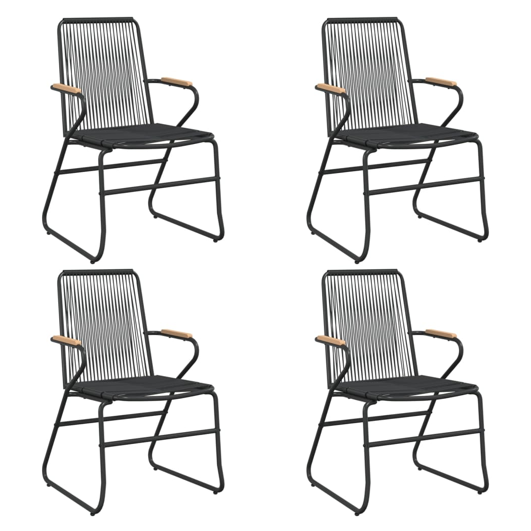 vidaXL VidaXL 5 Piece Garden Dining Set Black PVC Rattan Outdoor - Garden Set