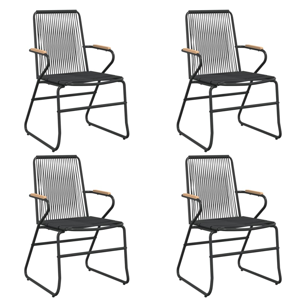 VidaXL 5 Piece Dining Set Black PVC Rattan Durable Outdoor by vidaXL