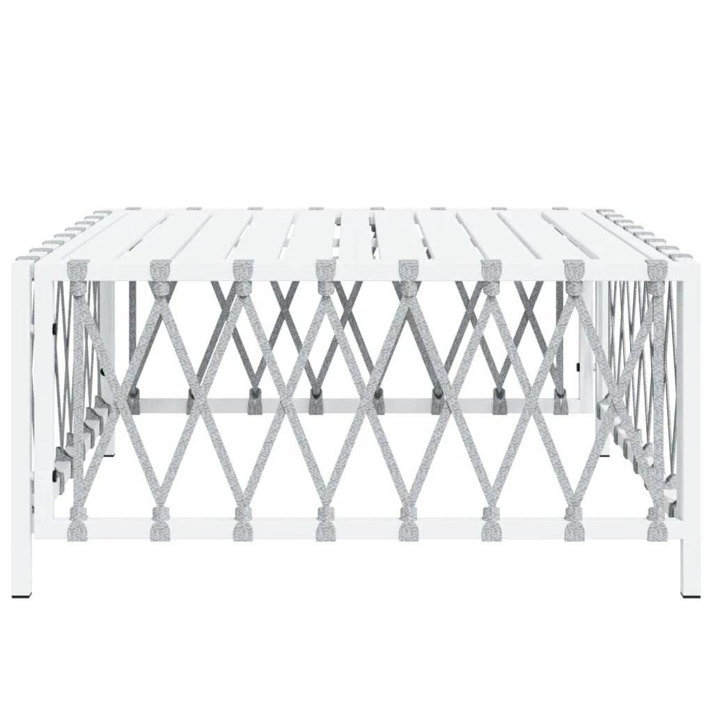 vidaXL Garden Table White 70x70x34 cm Woven Fabric by vidaXL