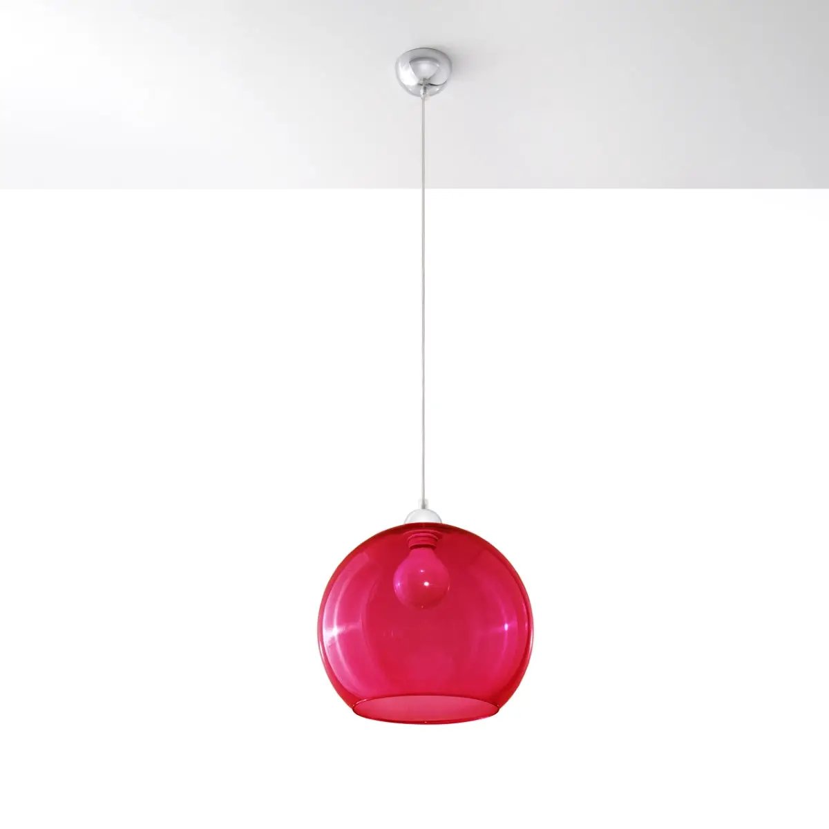 Sollux Lighting Pendant lamp steel, glass Ball minimalistic Design E27 - Pendant Lights