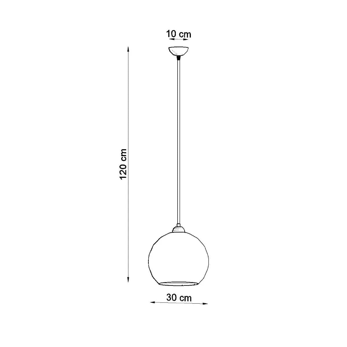 Sollux Lighting Pendant lamp steel, glass Ball minimalistic Design E27 - Pendant Lights