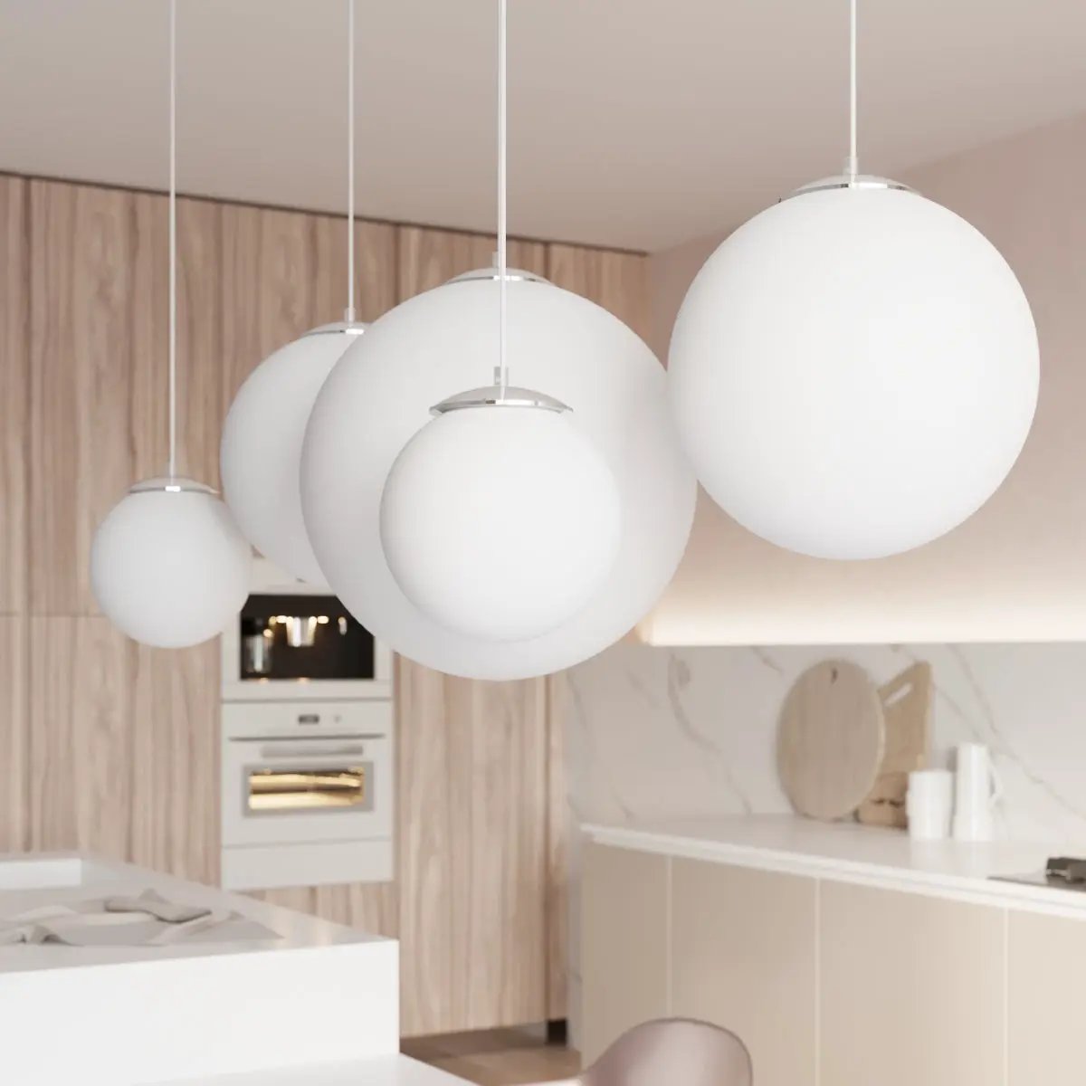 Sollux Lighting Pendant lamp steel, glass Ugo minimalistic Design E27 - Pendant Lights