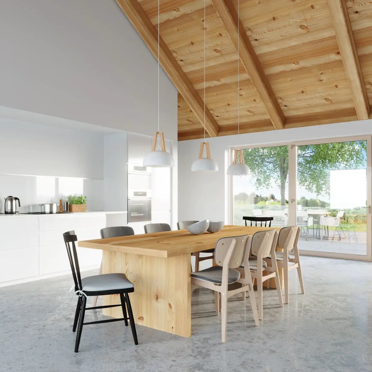 Sollux Lighting Pendant lamp steel, wood Casco modern Design E27 - Pendant Lights