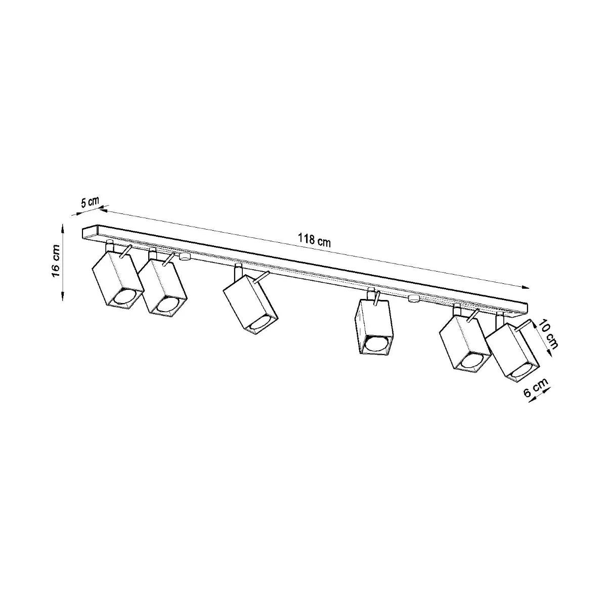 Sollux Lighting Merida Ceiling Bar Light 118x6x16 GU10 Home - Ceiling Lights