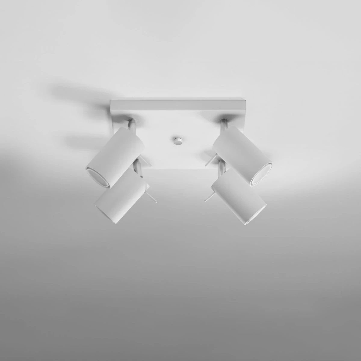 Modern Steel Ceiling Light 25x25x16cm Four GU10 Adjustable Spotlights For Living Room Ambience by Sollux Lighting
