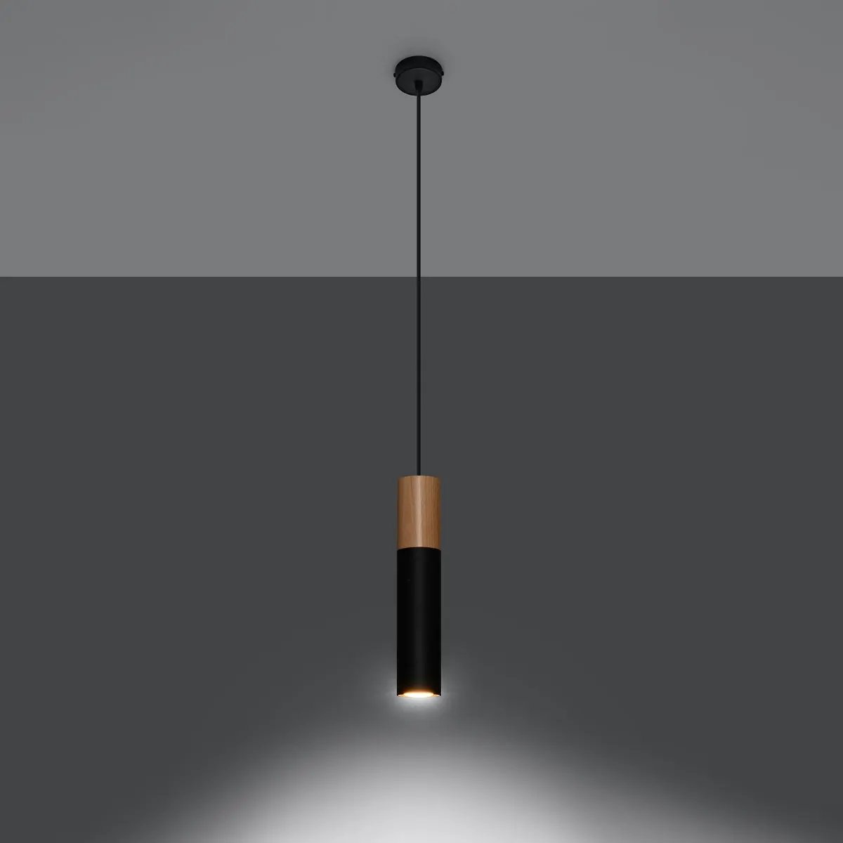 Sollux Lighting Pendant lamp steel, wood Pablo modern Design GU10 - Pendant Lights