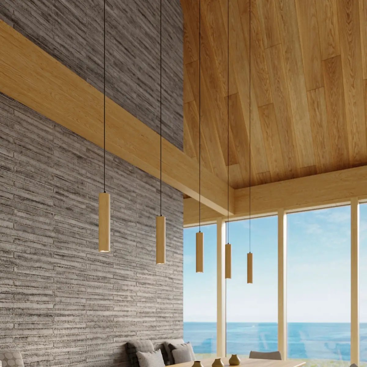 Sollux Lighting Pendant lamp wood Lino Scandinavian Design GU10 - Pendant Lights