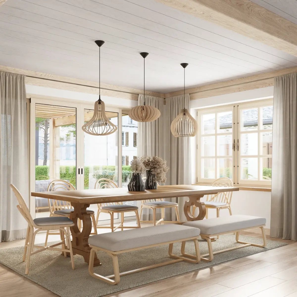 Sollux Lighting Pendant lamp wood Elza Scandinavian Design E27 - Pendant Lights