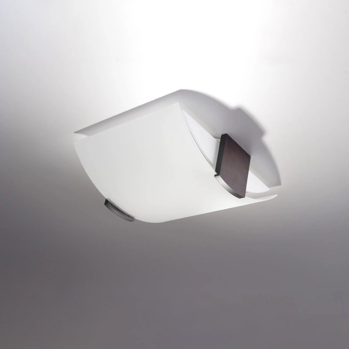 Sollux Lighting Emilio Ceiling Lamp 33x30x14 cm Wood Glass Modern E27 For Living Room Matte Glass Finish - Ceiling Lights