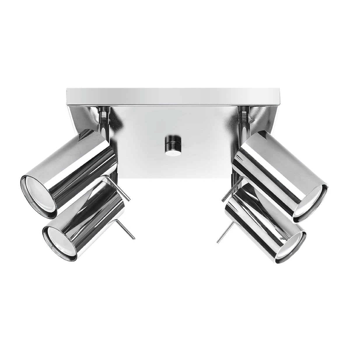 Sollux Lighting Premium Chrome Ceiling Spotlight Four GU10 Heads 25x25x16cm For Modern Living Rooms - Ceiling Lights