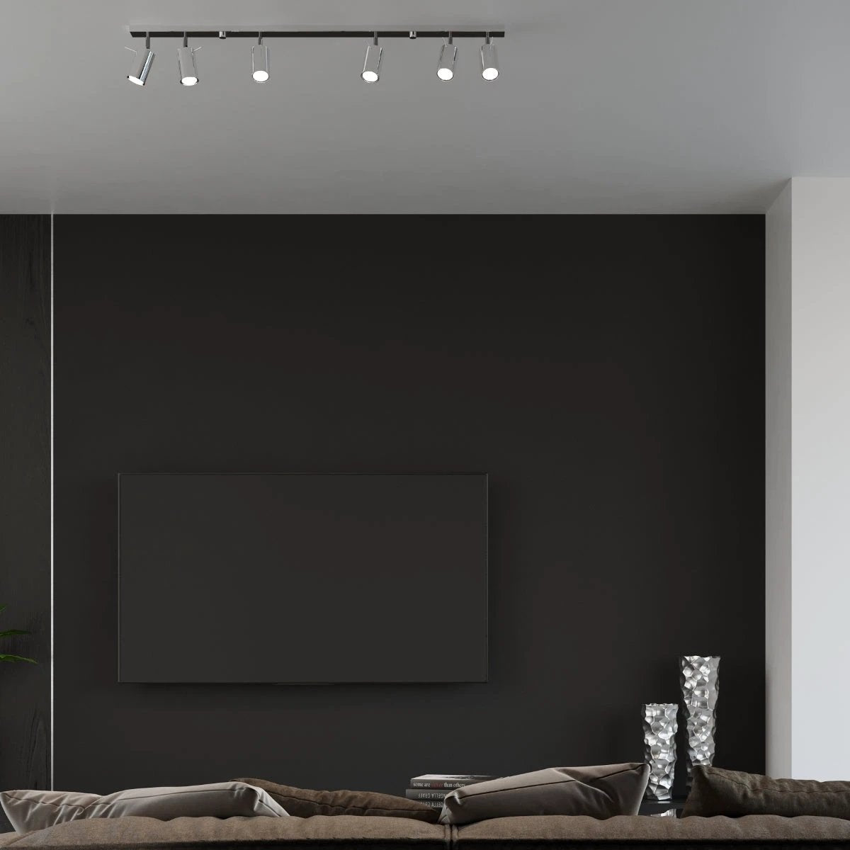 Sollux Lighting Premium Chrome Ceiling Spotlight Four GU10 Heads 25x25x16cm For Modern Living Rooms - Ceiling Lights