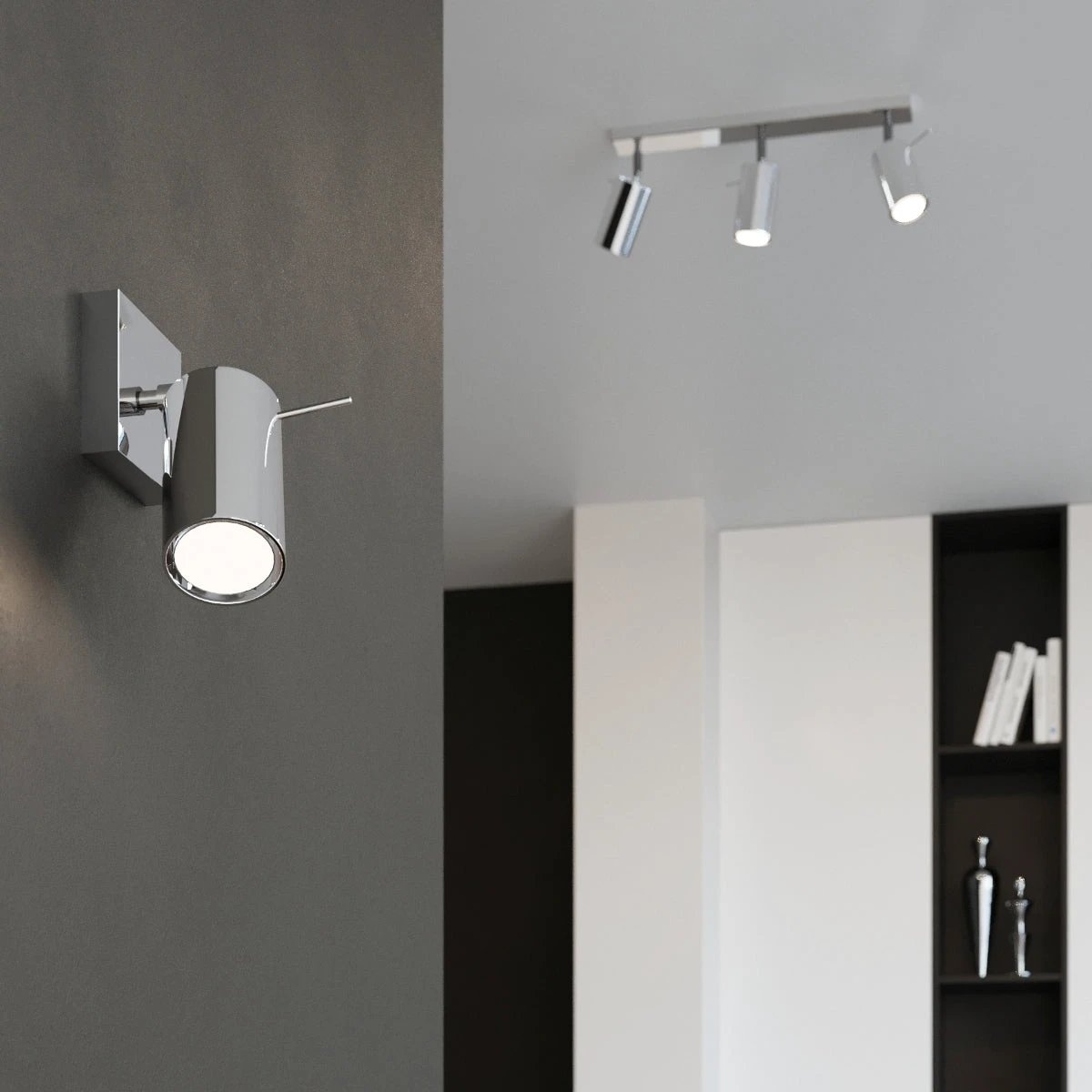 Sollux Lighting Premium Chrome Ceiling Spotlight Four GU10 Heads 25x25x16cm For Modern Living Rooms - Ceiling Lights