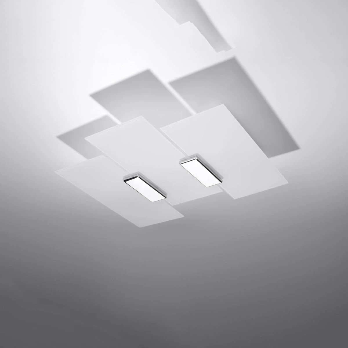 Fabiano Modern Ceiling Lamp 40x42x7 cm Steel Glass E27 For Contemporary Homes Living Room Decor by Sollux Lighting