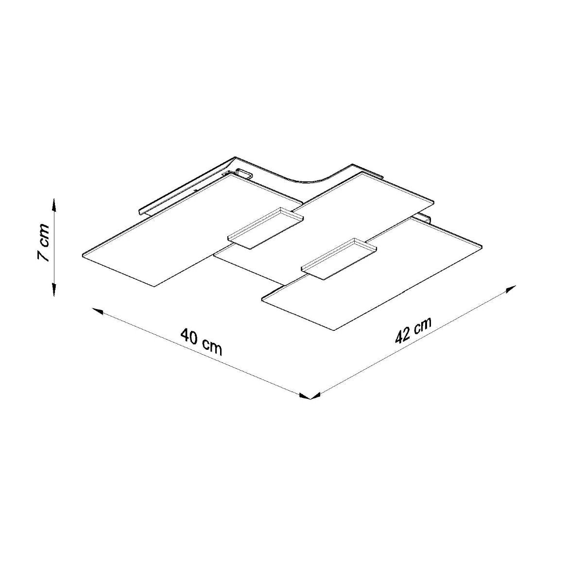 Fabiano Modern Ceiling Lamp 40x42x7 cm Steel Glass E27 For Contemporary Homes Living Room Decor by Sollux Lighting